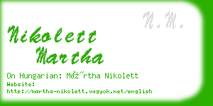 nikolett martha business card